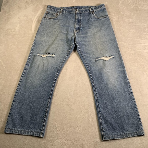 Levi's Other - Vintage Levis 517 Jeans Mens 36x28 Blue Denim Bootcut Distressed Light Wash